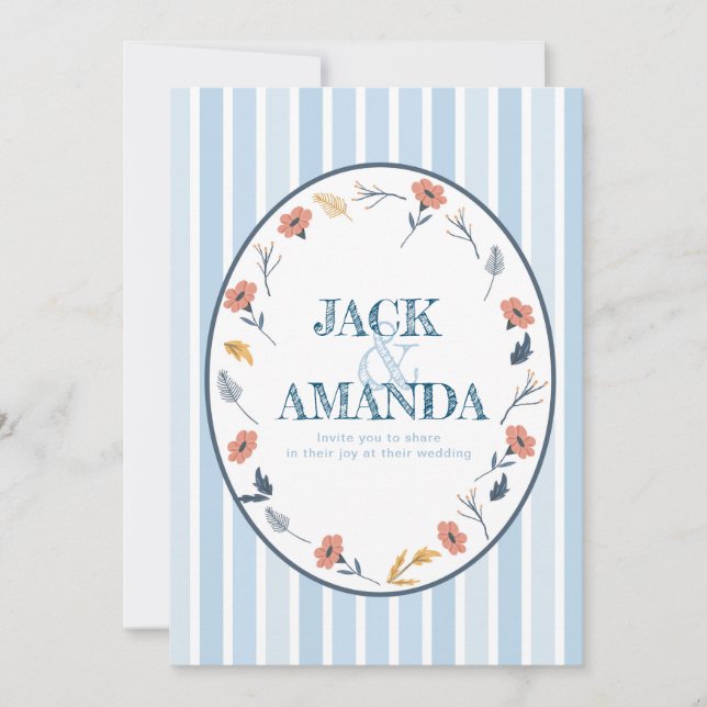 Vackra tidslösa Blommigtens bröllopsinbjudningar Inbjudningar (Framsida)