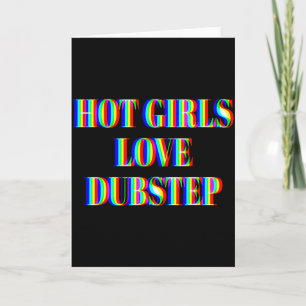 Vackra Tjejer Älskar Dubstep Edm Dans Rave Musik F Kort