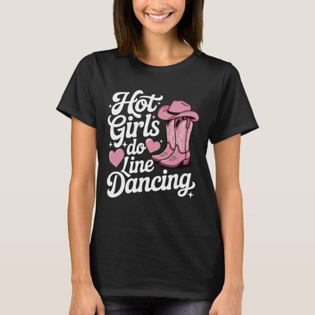 Vackra tjejer gör linedance t shirt (Framsida)