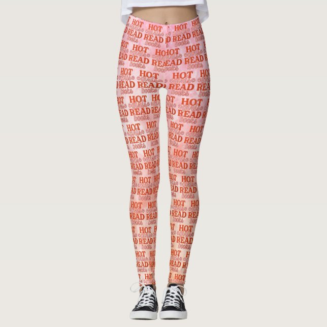 Vackra Tjejer Läs Böcker Leggings (Framsida)