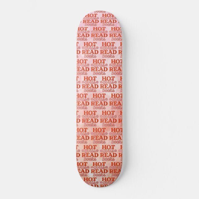 Vackra Tjejer Läs Böcker Mini Skateboard Bräda 18,5 Cm (Framsida)