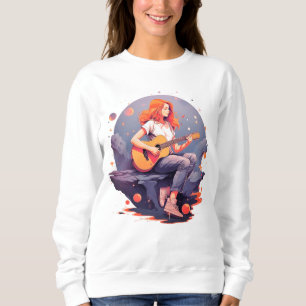 Vackra tjejer spelar Guitar T Shirt