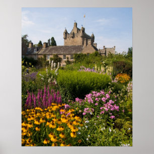 Vackra trädgårdar och berömd slott i Skottland Poster