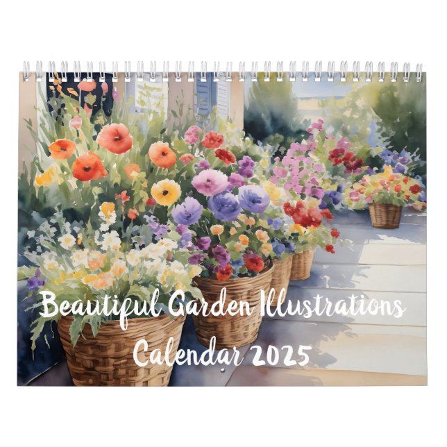 Vackra trädgårdsillustrationer kalender (Omslag)