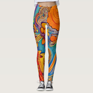 Vackra traditionella abstrakter leggings