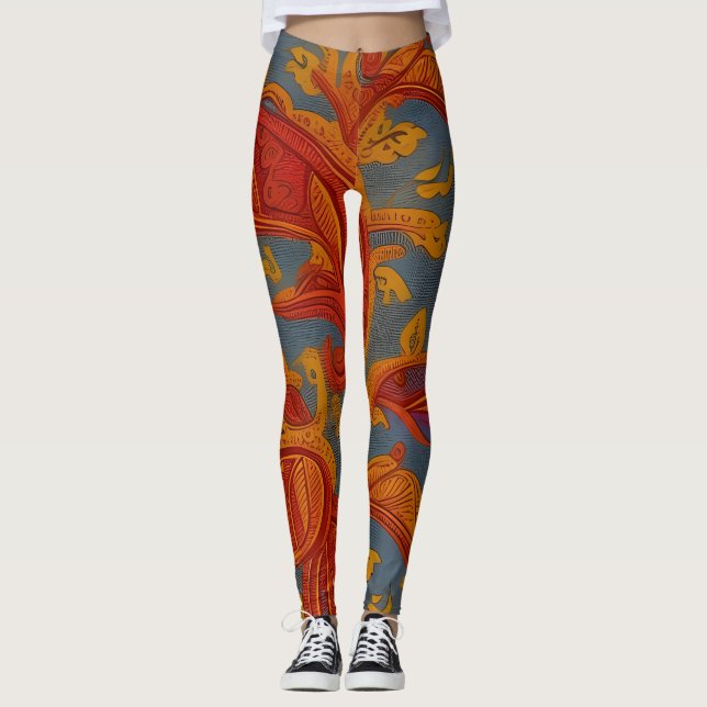 Vackra traditionella abstrakter leggings (Framsida)