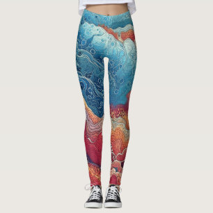 Vackra traditionella abstrakter leggings