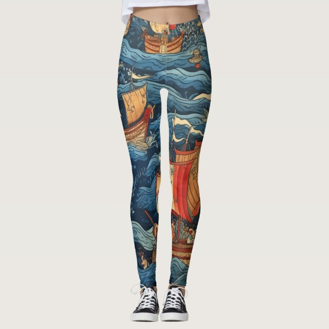 Vackra traditionella bensin leggings (Framsida)