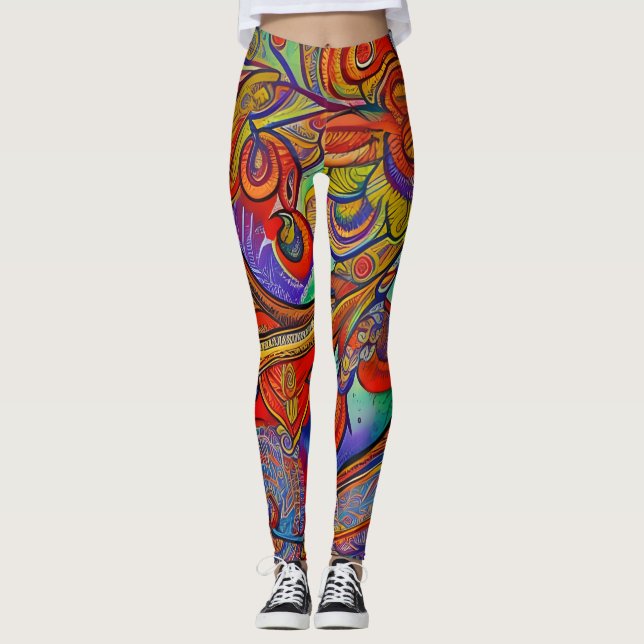 Vackra traditionella bensin leggings (Framsida)