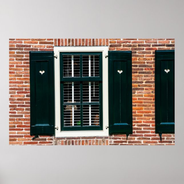 Vackra traditionella hus. Stegvägg med Poster (Framsidan)