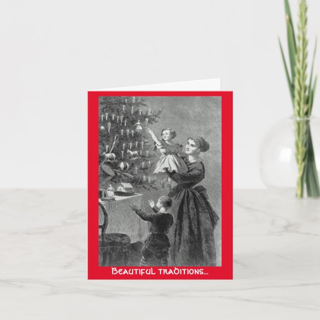 Vackra traditioner Julgran hälsningskort Helgkort (Framsida)