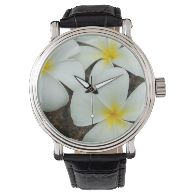 Vackra tropiska blommor i södra Stilla havet Armbandsur (Framsida)