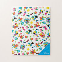 Vackra tropiska fåglar Colorful Paradise Mönster