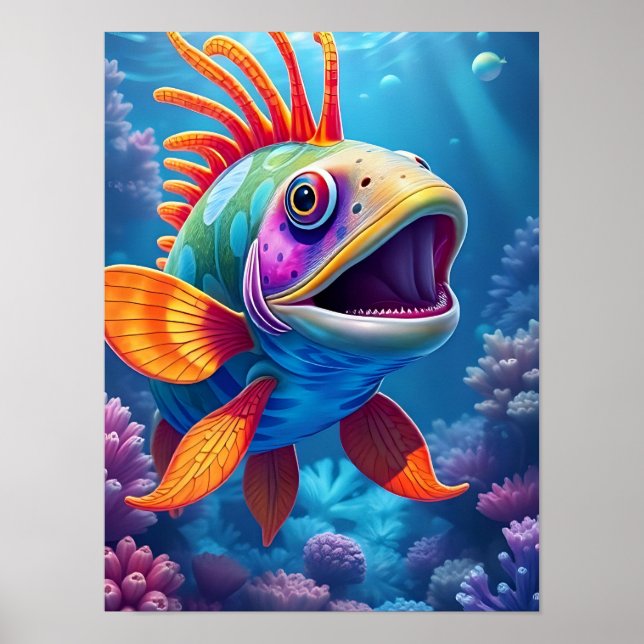Vackra tropiska fiskar poster (Framsidan)