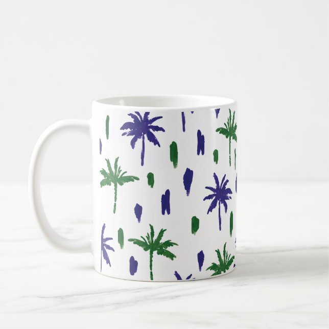 Vackra tropiska handflatan träd mönster kaffemugg (Vänster)