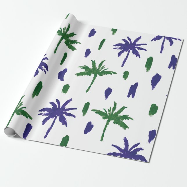 Vackra tropiska handflatan träd mönster presentpapper (Utrullad)