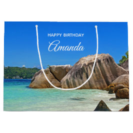 Vackra Tropiska havet med Rocky Beach Birthday