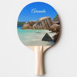 Vackra Tropiska havet med Rocky Beach Pingisracket