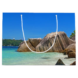 Vackra Tropiska havet med Sten täckt Kusten