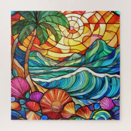 Vackra tropiska nedfläckadens glasmunstycke pussel