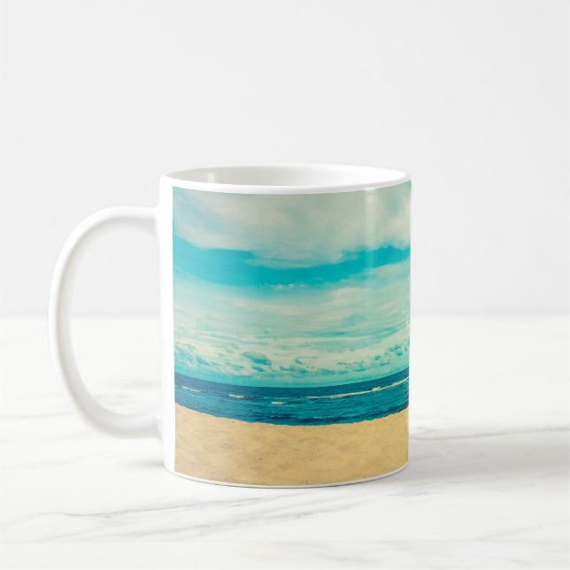 Vackra tropiska strand- och havslandskap  kaffemugg (Vänster)