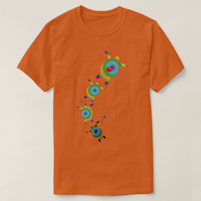 Vackra Tropiska Swimming Sea Turtles T Shirt (Design framsida)