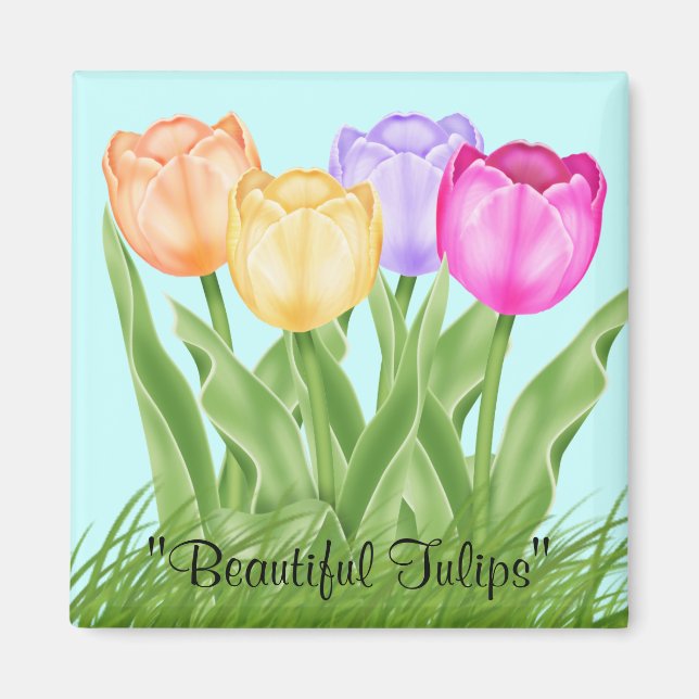 Vackra Tulips Magnet (Framsidan)