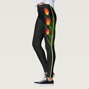 Vackra tulpanblommor på svart leggings