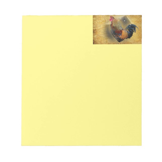 Vackra Tupp och Rustic Barn Chicken Coop Anteckningsblock (Framsida)