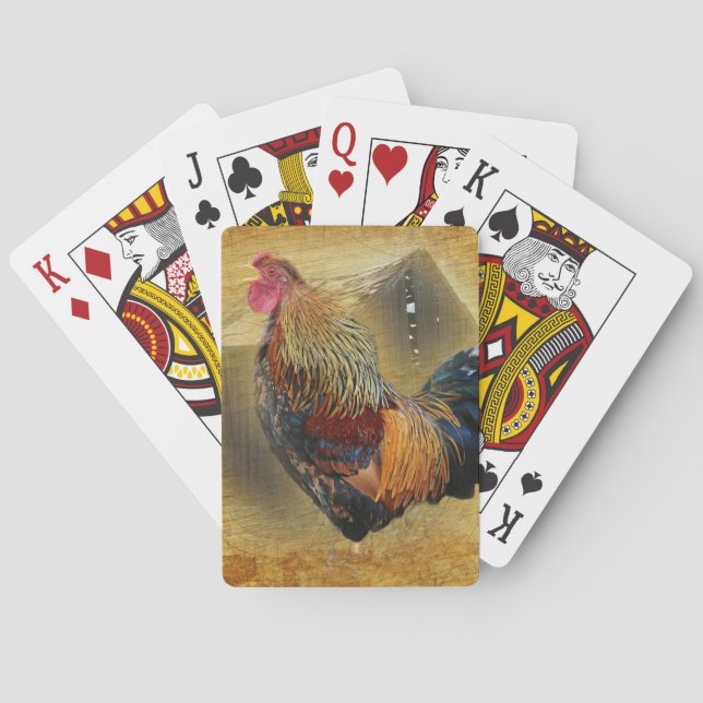 Vackra Tupp och Rustic Barn Chicken Coop Casinokort (Baksidan)