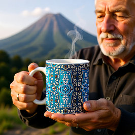 💙🤎 Vackra turkosa - bruna Azulejos, 8  Kaffemugg