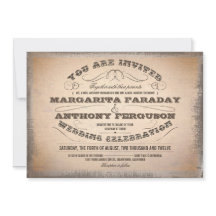 vackra typografiska inbjudningar från vintage bröl