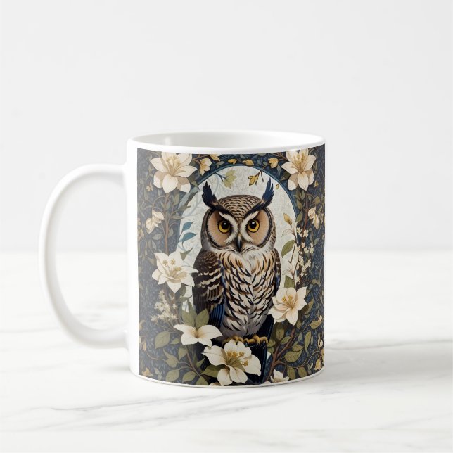 Vackra Uggla och Jasmine Flowers Kaffemugg (Vänster)