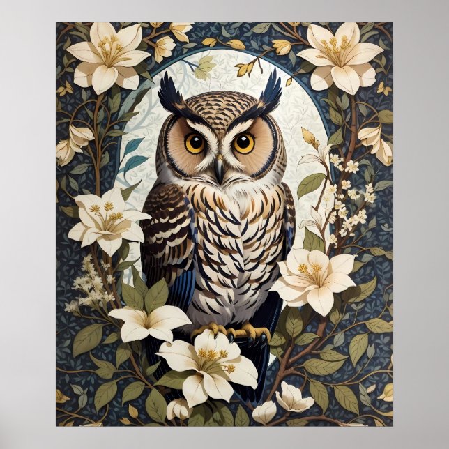 Vackra Uggla och Jasmine Flowers Poster (Framsidan)