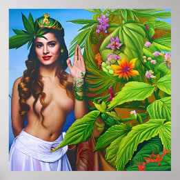 Vackra ut världsdrömmen om Cosmic Ogräs guddess gu Poster