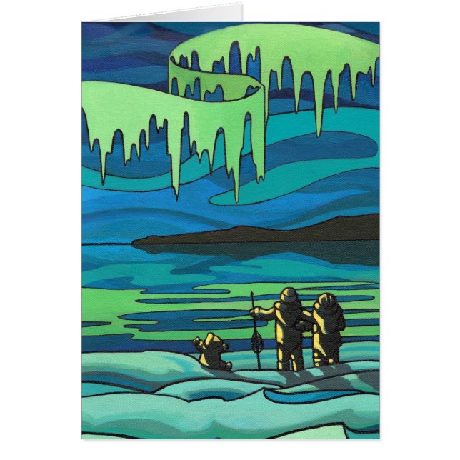 Vackra utskrivkort för arktisk målning - tomt kort (Framsidan)