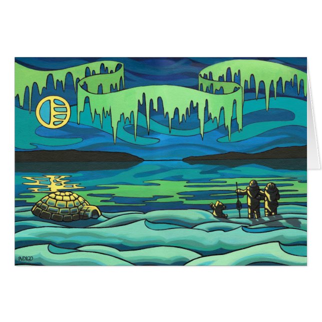 Vackra utskrivkort för arktisk målning - tomt kort (Framsidan Horizontal)