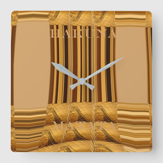 Vackra vackra kenyanska vildens djurgiraff fyrkantig klocka (Framsida)