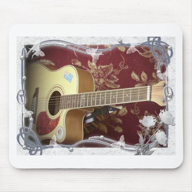 Vackra, vackra Vintagen Guitar om African Motif Musmatta (Framsidan)