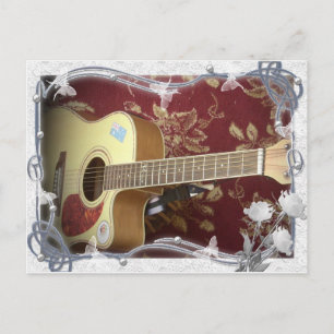 Vackra, vackra Vintagen Guitar om African Motif Vykort