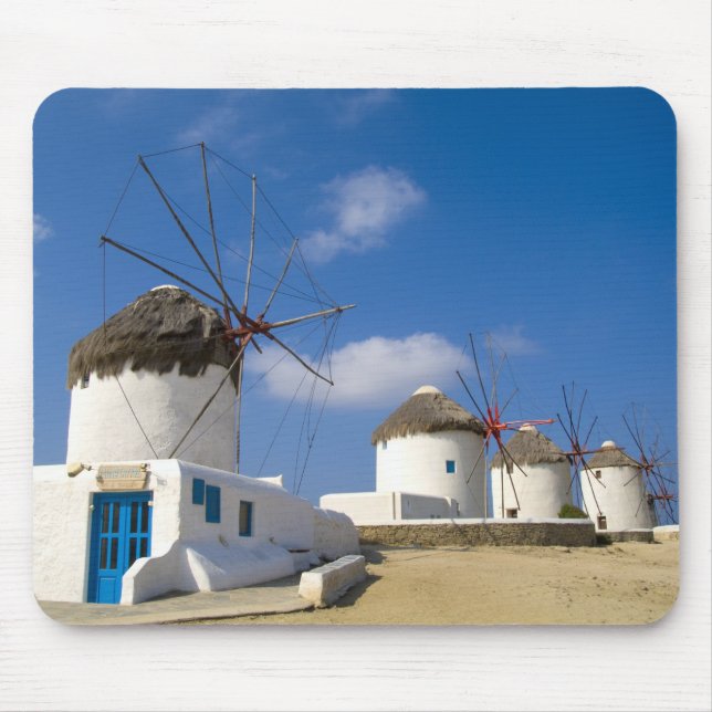 Vackra väderkvarnar på ön Mykonos, Musmatta (Framsidan)