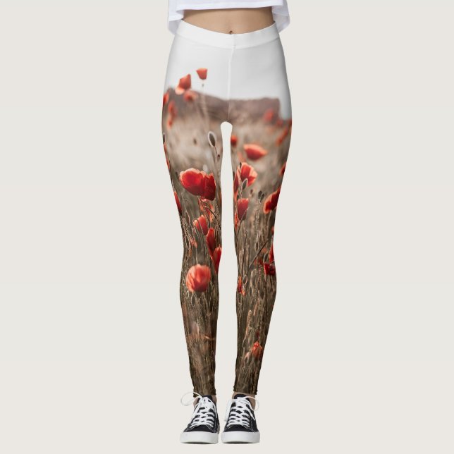 vackra vallmo leggings (Framsida)