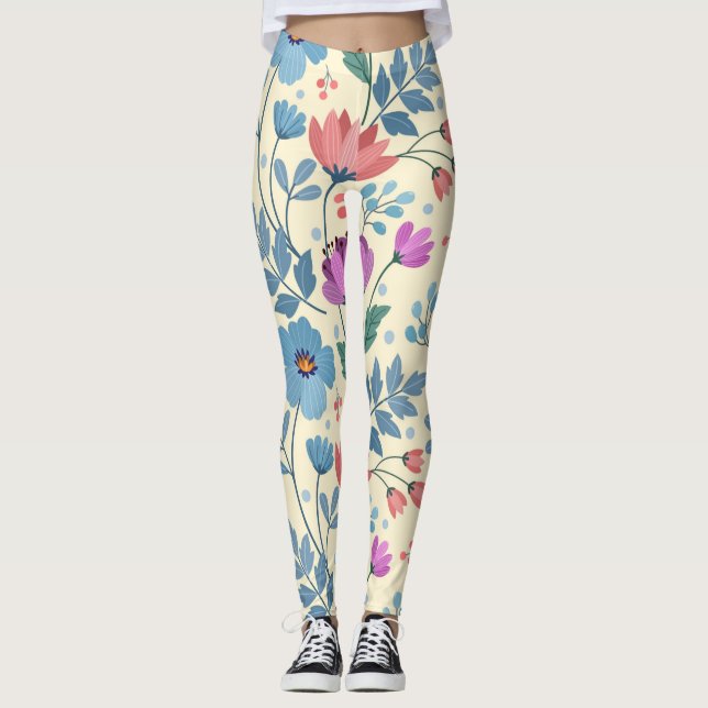 Vackra Vår Blommigt Leggings (Framsida)