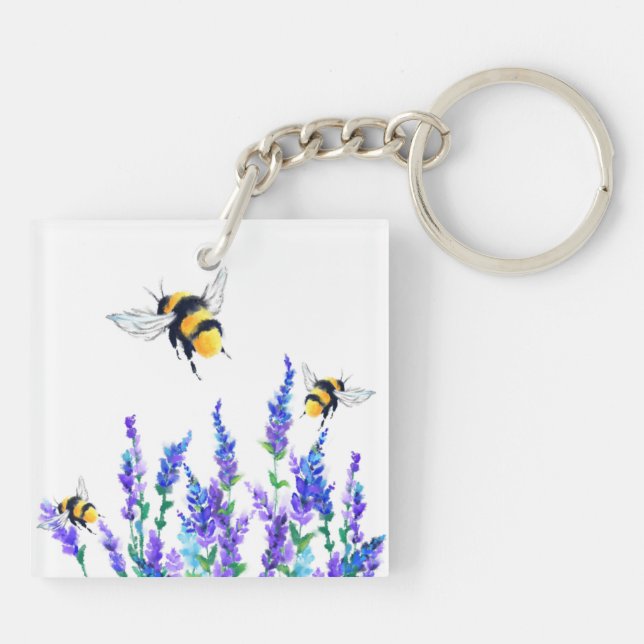 Vackra Vår blommor och bin - Teckning (Baksidan)