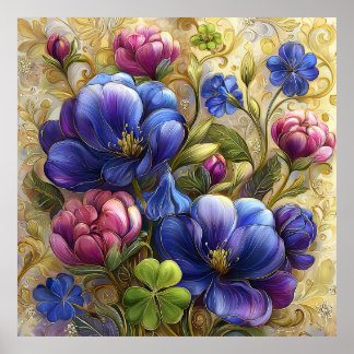 Vackra vårblommor Väggkonst 16