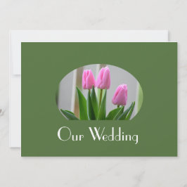 Vackra vårens rosa tulipblommor kristen bröllop inbjudningar