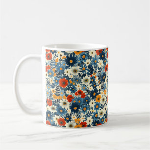 Vackra vårfärgglada flickaktiga vildblommor kaffemugg