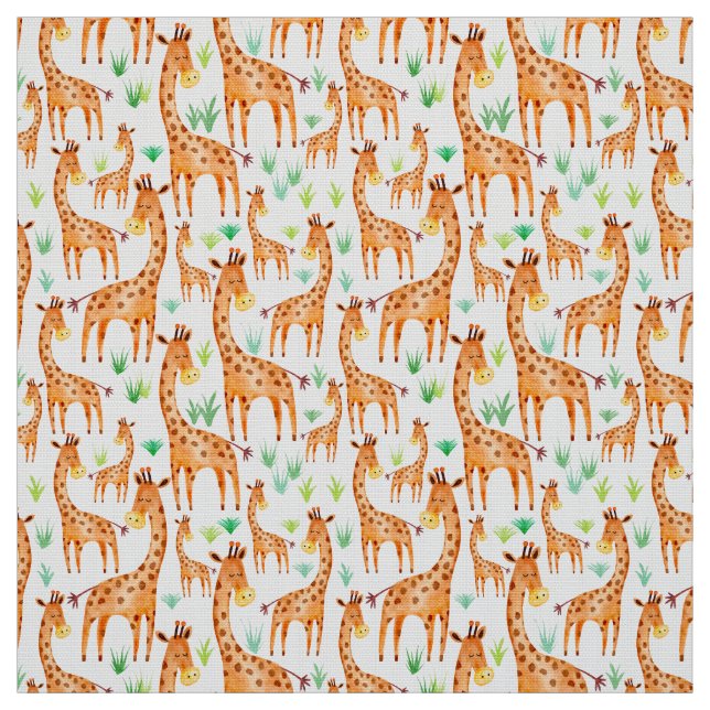 Vackra vattenfärg Giraffe Animal Kids Tyg (Provkarta)