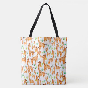 Vackra vattenfärg Giraffe Animal Kids Tygkasse