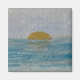 Vackra vattenfärgen Sol och Vatten Square Magnet